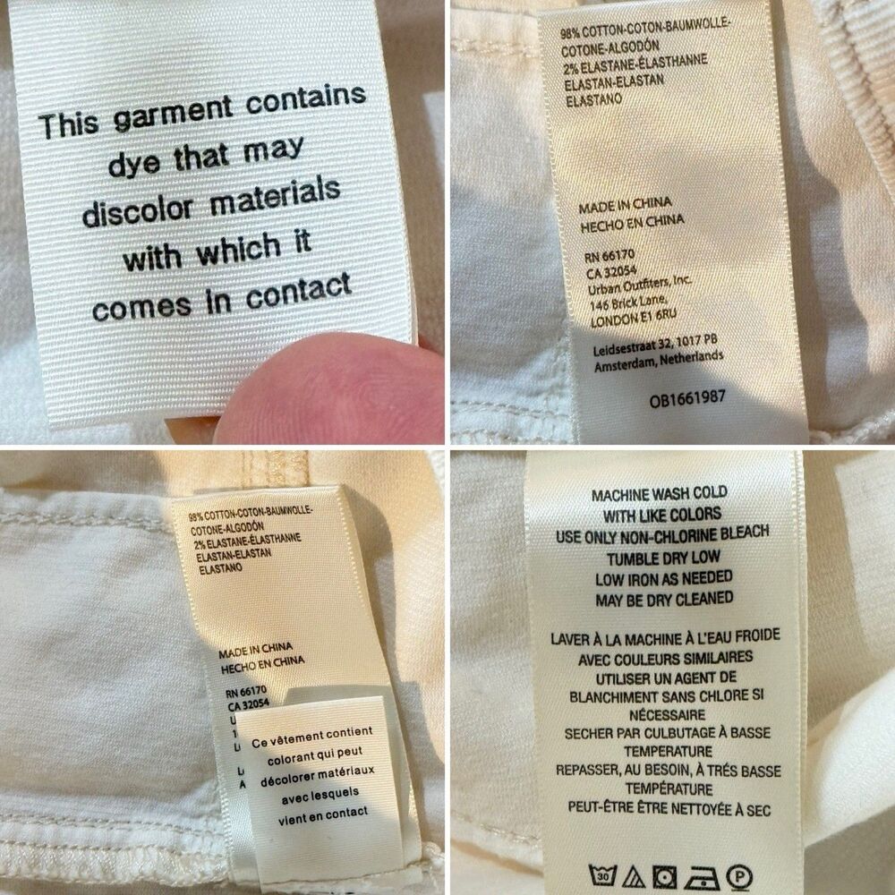 NWT We The Free People Size 32 Jayde Cord Flare Jeans High Rise Stretch White - Picture 11 of 16